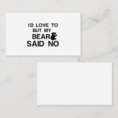 BEAR SAID NO MITTEILUNGSKARTE (Vorne/Hinten)