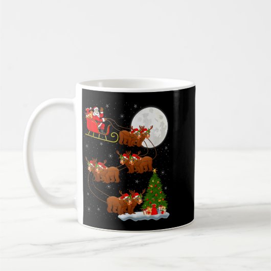 Bear Santa Sleigh Flying Funny Magical Christmas T Kaffeetasse (Links)