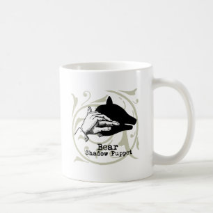 Bear Shadow Puppet Hand Vintag Kaffeetasse