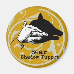 Bear Shadow Puppet Hand Vintag Magnet