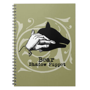 Bear Shadow Puppet Hand Vintag Notizblock
