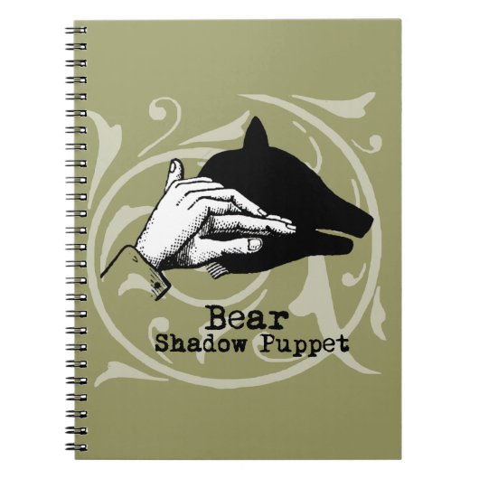 Bear Shadow Puppet Hand Vintag Notizblock (Vorderseite)