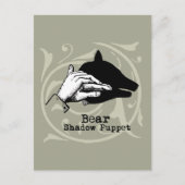 Bear Shadow Puppet Hand Vintag Postkarte (Vorderseite)