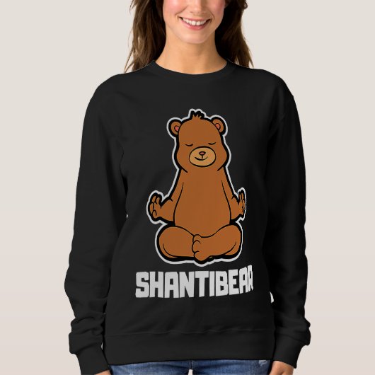Bear Shantibaer Yoga Animal Position Vintage Frequ Sweatshirt (Vorderseite)