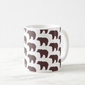 Bear Shape Plaid Brown Cabin Core Kaffeetasse (VorderseiteRechts)