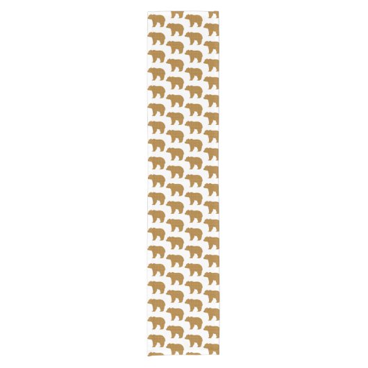 Bear Shape Plaid Orange Light Blue Table Runner Kurzer Tischläufer (Vorderseite)