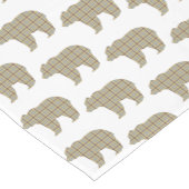 Bear Shape Plaid Tan Blue Cabin Core Table Runner Kurzer Tischläufer (Ecke)
