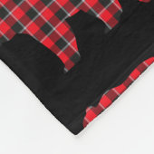 Bear Shaped Plaid Red Black Buffalo Fleecedecke (Ecke)