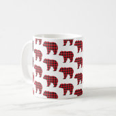 Bear Shaped Plaid Red Black Buffalo Kaffeetasse (Vorderseite Links)
