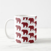 Bear Shaped Plaid Red Black Buffalo Kaffeetasse (Links)