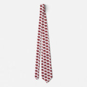 Bear Shaped Plaid Red Black Buffalo Neck Tie Krawatte (Rückseite)