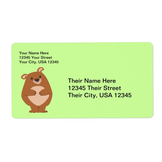 Bear Shipping Labels (Vorne)