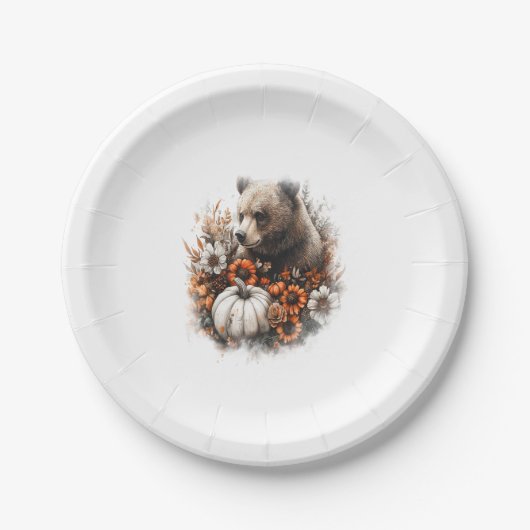 Bear Shirt Country Pumpkin Pappteller (Vorderseite)
