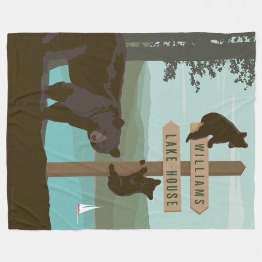 Bear Sign Fleecedecke (Vorderseite (Horizontal))