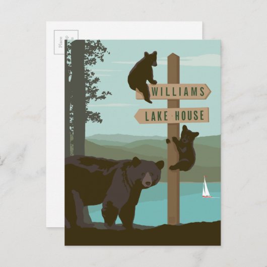 Bear Sign Postkarte (Vorne/Hinten)