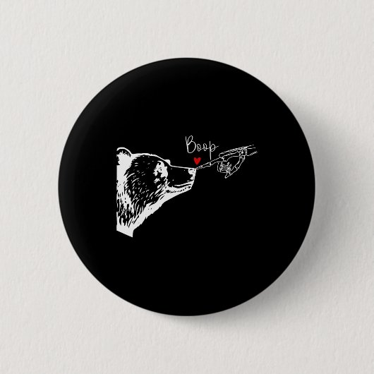 Bear Skeleton Boop Bear Funny Halloween Girl Men W Button (Vorderseite)