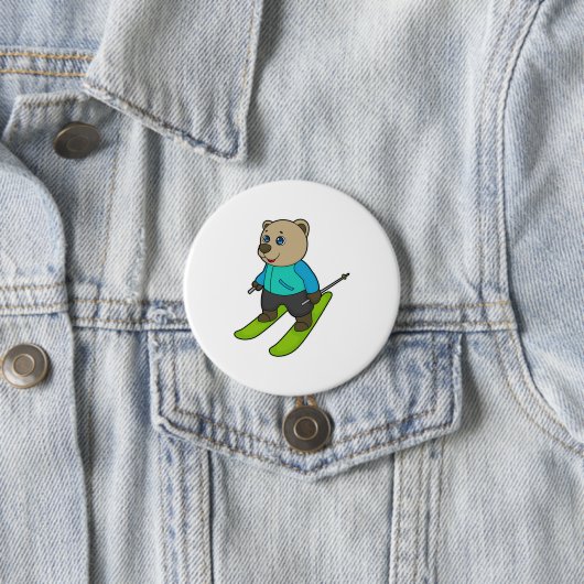 Bear Skier Ski Button (Beispiel)