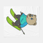 Bear Skier Ski Fleecedecke (Vorderseite (Horizontal))