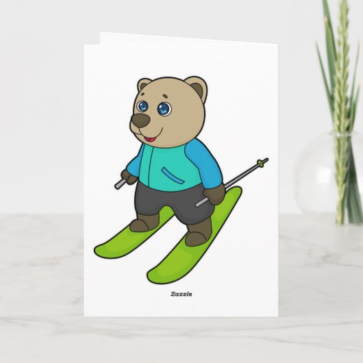 Bear Skier Ski Karte (Rückseite)
