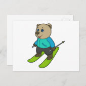 Bear Skier Ski Postkarte (Vorne/Hinten)