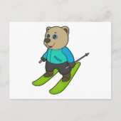 Bear Skier Ski Postkarte (Vorderseite)