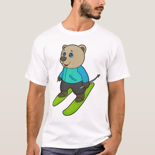 Bear Skier Ski T-Shirt (Vorderseite)