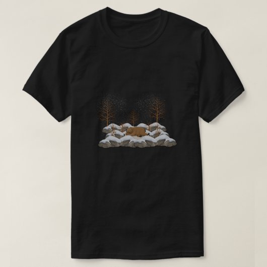 Bear Sleeing im Winter T-Shirt (Design vorne)