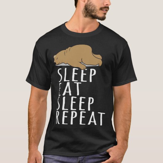 Bear Sleep Eat Repeat Slogan Nightdress T-Shirt (Vorderseite)