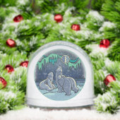 Bear Snow Globe Custom Polar Bear & Cubs Snowglobe Schneekugeln (Weihnachten)