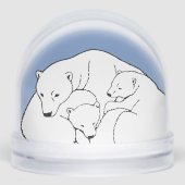 Bear Snow Globe Custom Polar Bear & Cubs Snowglobe Schneekugeln (Vorderseite)