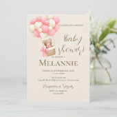 Bear Spanish Baby Dusche Einladung (Stehend Vorderseite)