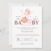 Bear Spanish Baby Shower Girl Einladung (Vorderseite)