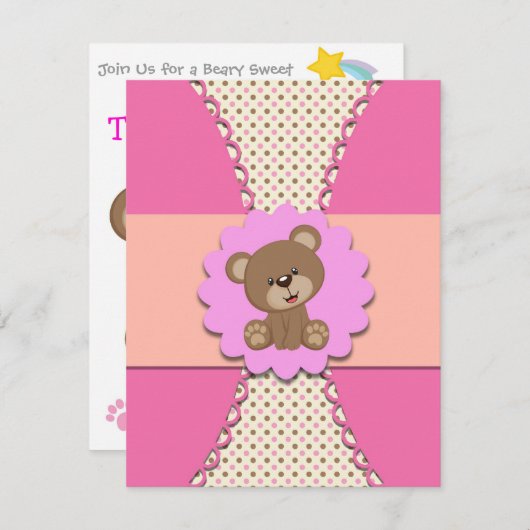 Bear Special Einladung (Vorne/Hinten)