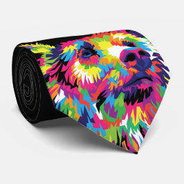 Bear Spirit Animal Pop Art Krawatte