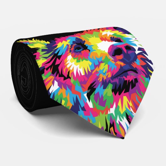 Bear Spirit Animal Pop Art Krawatte (Gerollt)