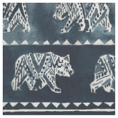 BEAR SPIRIT Indigo Boho Tribal Muster Fabric Stoff (Nahaufnahme)