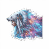 Bear Spirit Warrior Custom Cut Vinyl Sticker (Vorderseite)