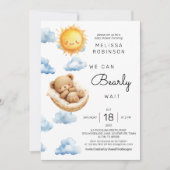 Bear Sunshine Baby Boy Dusche Einladung (Vorderseite)
