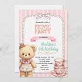 Bear tea party invitation einladung (Vorne/Hinten)