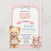Bear tea party invitation einladung (Vorderseite)