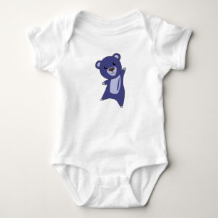 Bear Teddy Bear Little Bear Blue Funny Baby Strampler