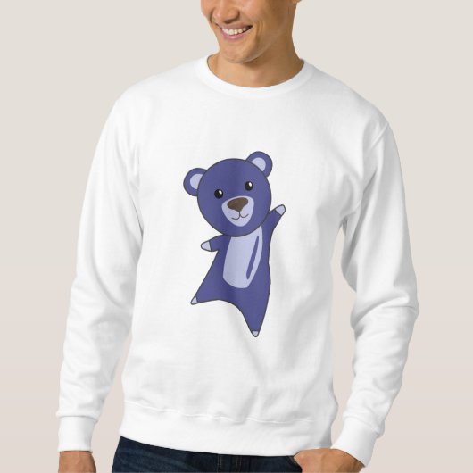 Bear Teddy Bear Little Bear Blue Funny Sweatshirt (Vorderseite)