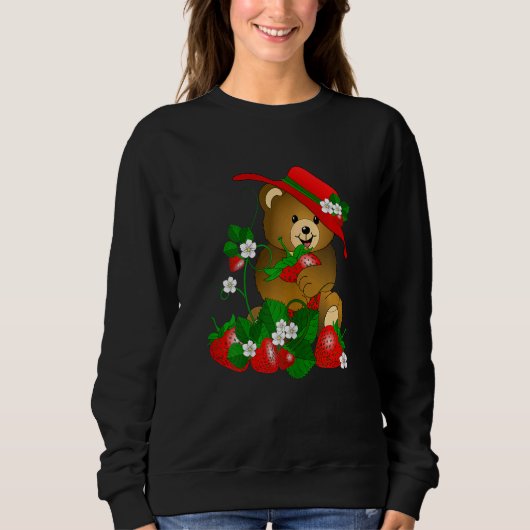 Bear Teddy Bear Strawberries Strawberry Sweatshirt (Vorderseite)