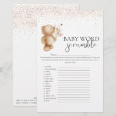 Bear & The Bee 'Word Scramble' Baby Shower Game (Vorne/Hinten)