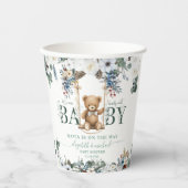 Bear the way Blume Greenery Baby Shower Pappbecher (Vorderseite)