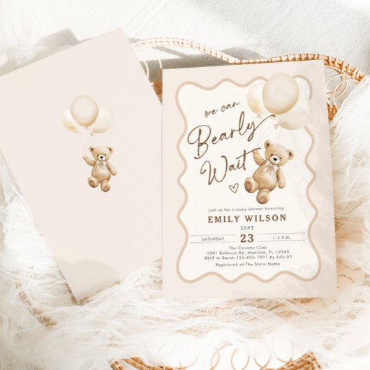 Bear Thema können wir frühzeitig abwarten Baby-Dus Einladung