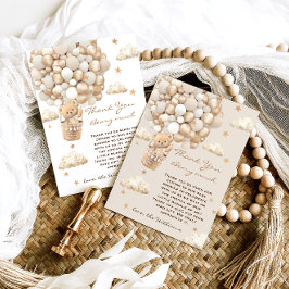 Bear Theme Bearly Wait Gold Baby Dusche Dankeskarte