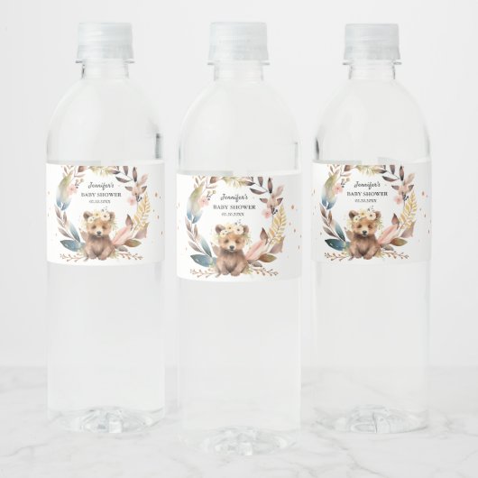 Bear Theme Gender Neutral Baby Dusche Wasserflaschenetikett (Flaschen)