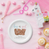 Bear Theme Gender Reveal Party Paper Plate Pappteller (Party)