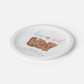 Bear Theme Gender Reveal Party Paper Plate Pappteller (Schrägansicht)